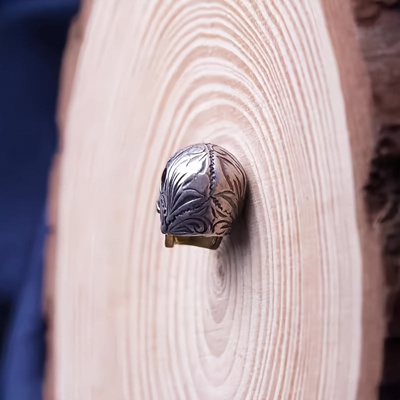Vintage Double-Handed Skull Bead Pendant