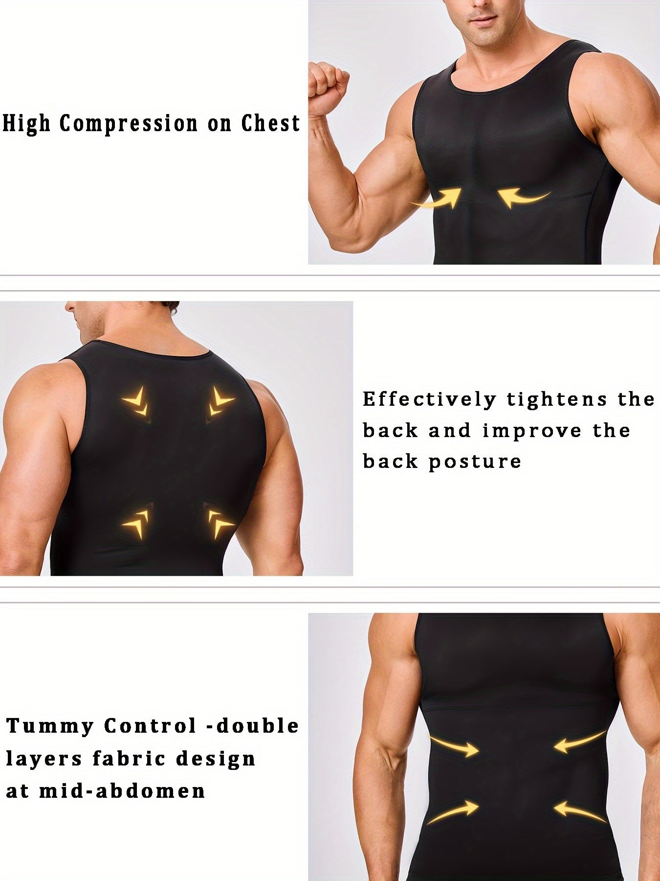 Mens High Compression Tummy Control Tank Top