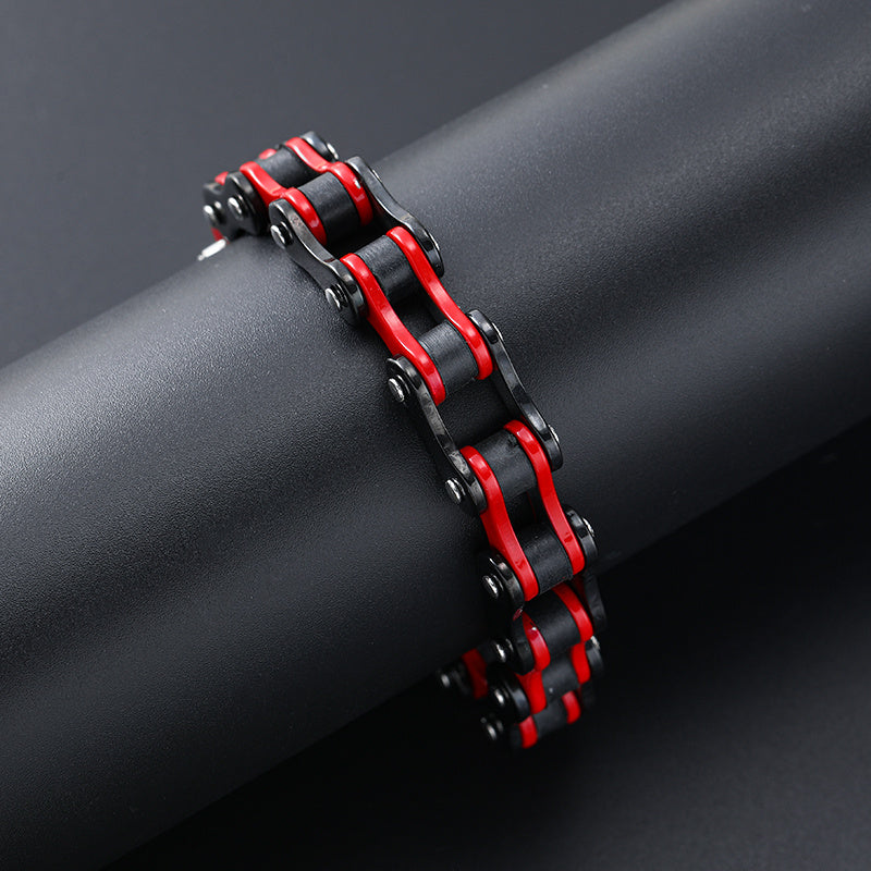 Two Tone Biker Chain Bracelet