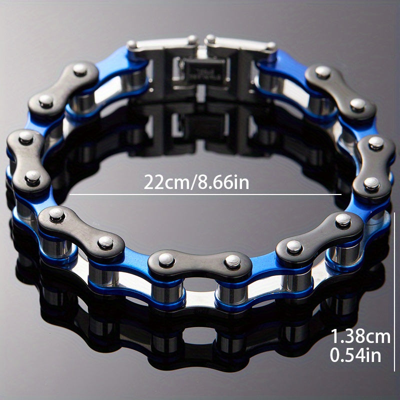 Two Tone Biker Chain Bracelet