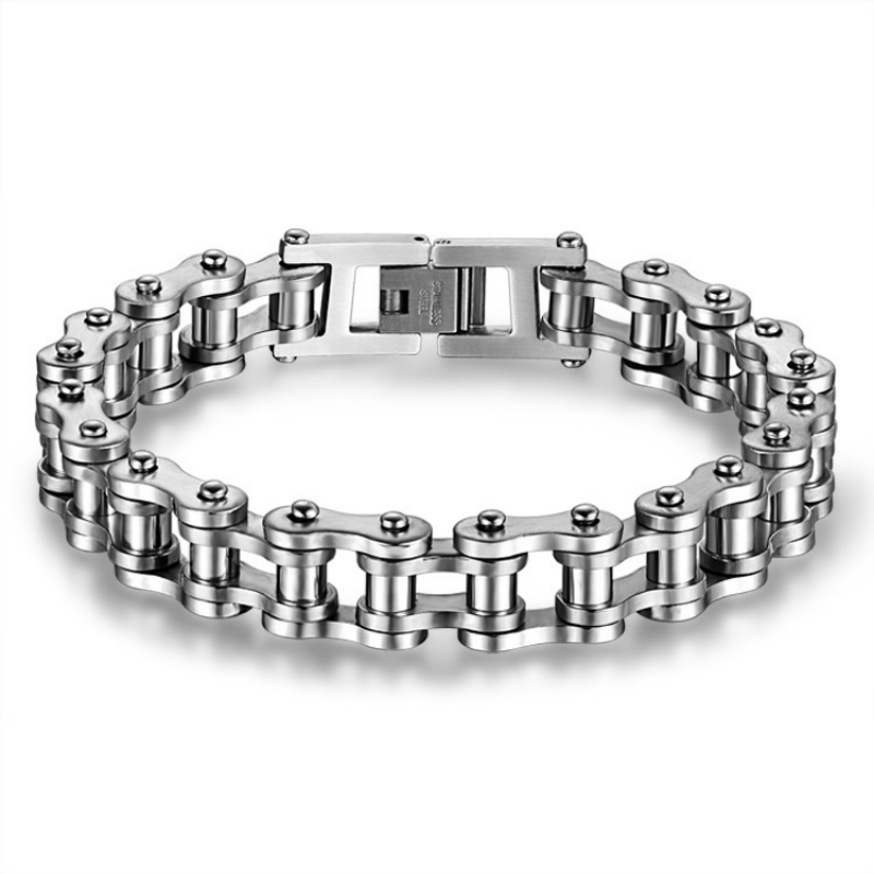 Two Tone Biker Chain Bracelet