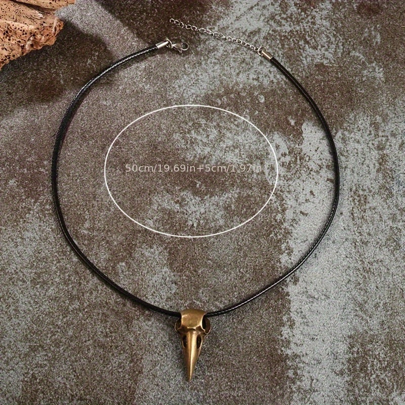 Medieval Raven Head Necklace