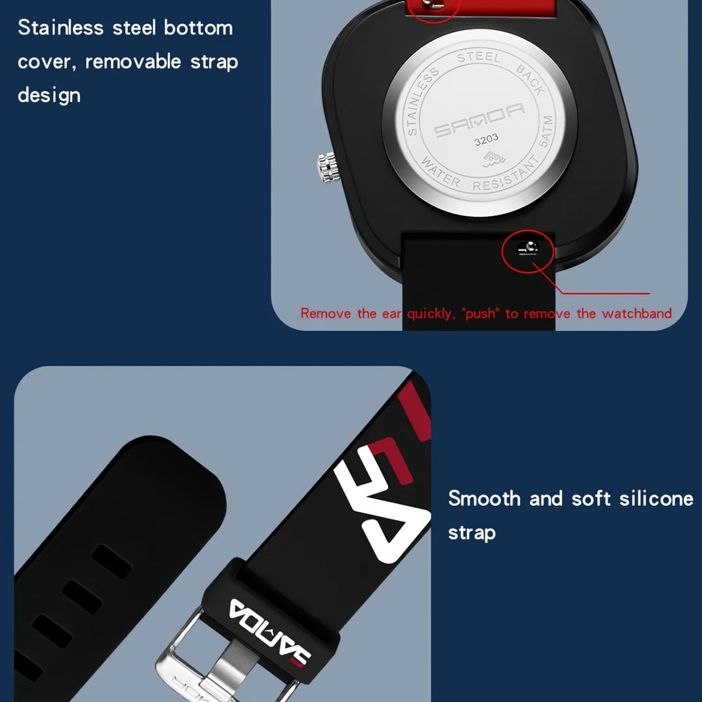 square Quartz sports Watch