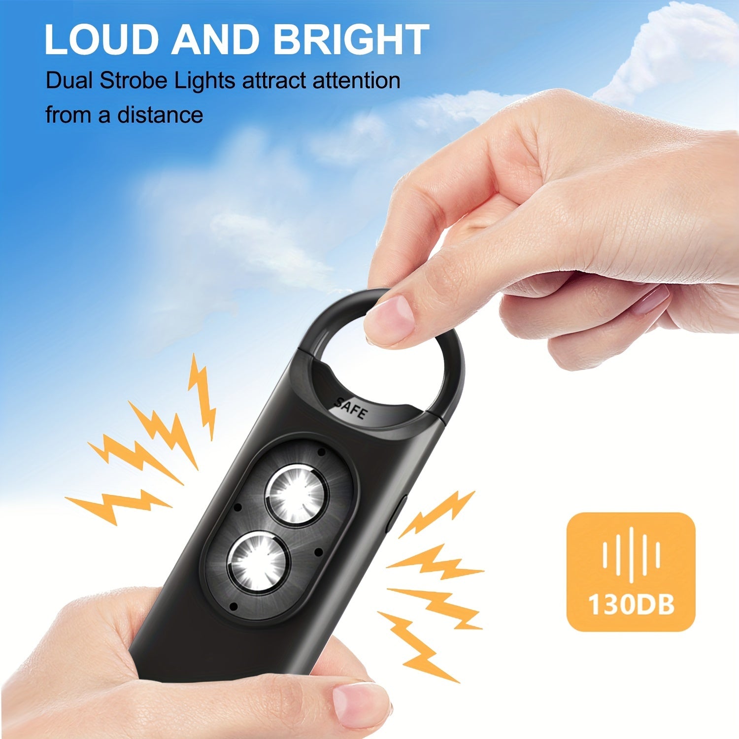 Rechargeable safety Keychain Alarm for Women