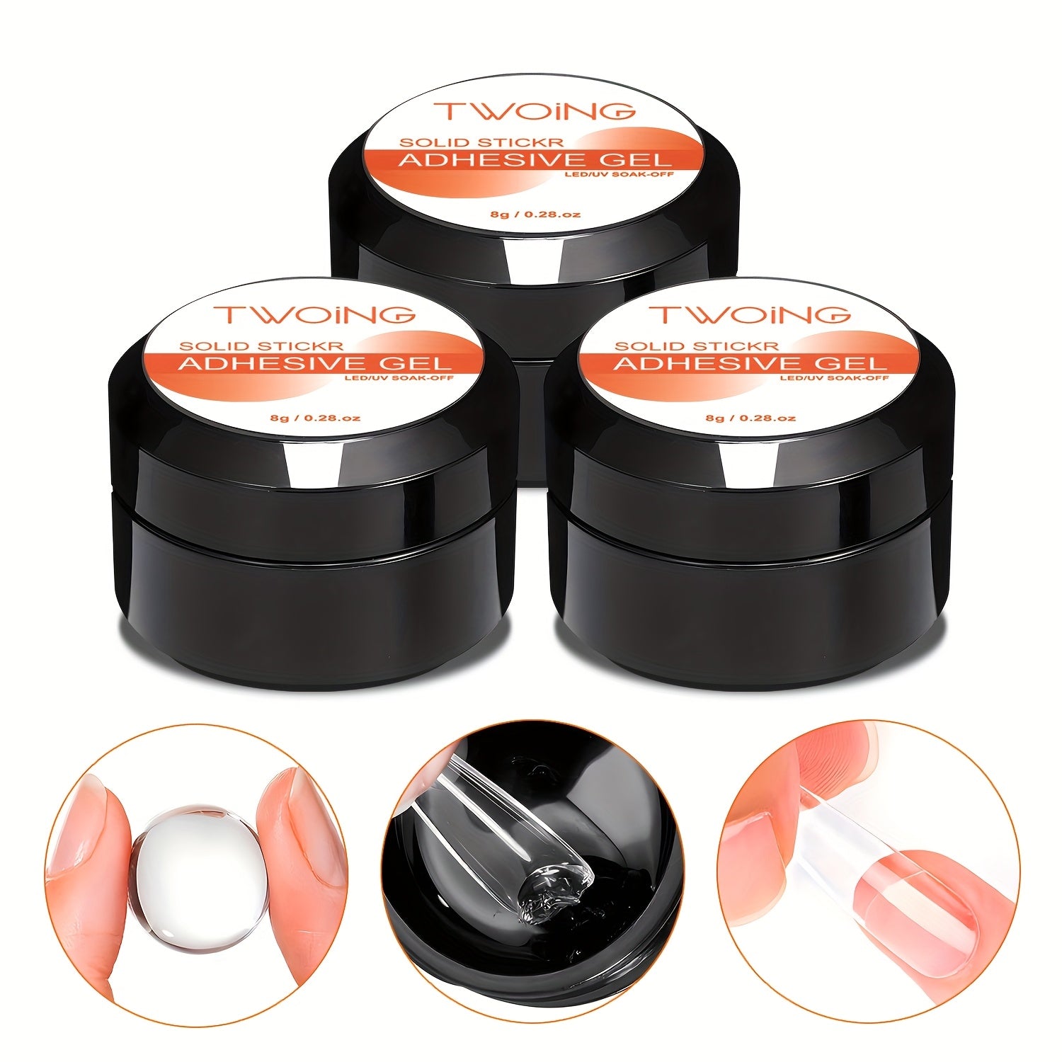 Strong nail glue gell 3 pack