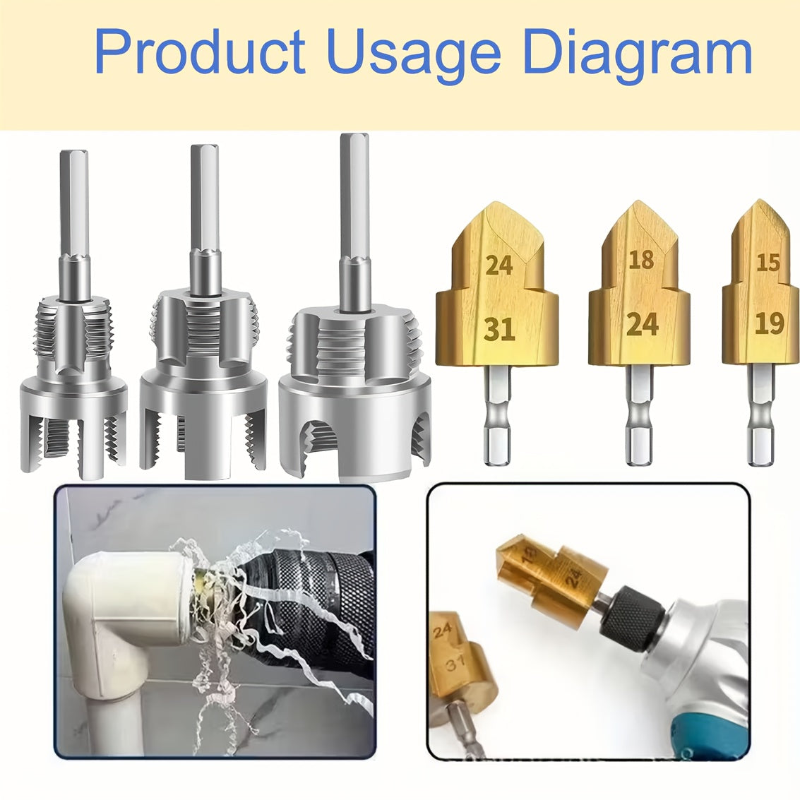 6pcs Internal/External Thread Tap Set