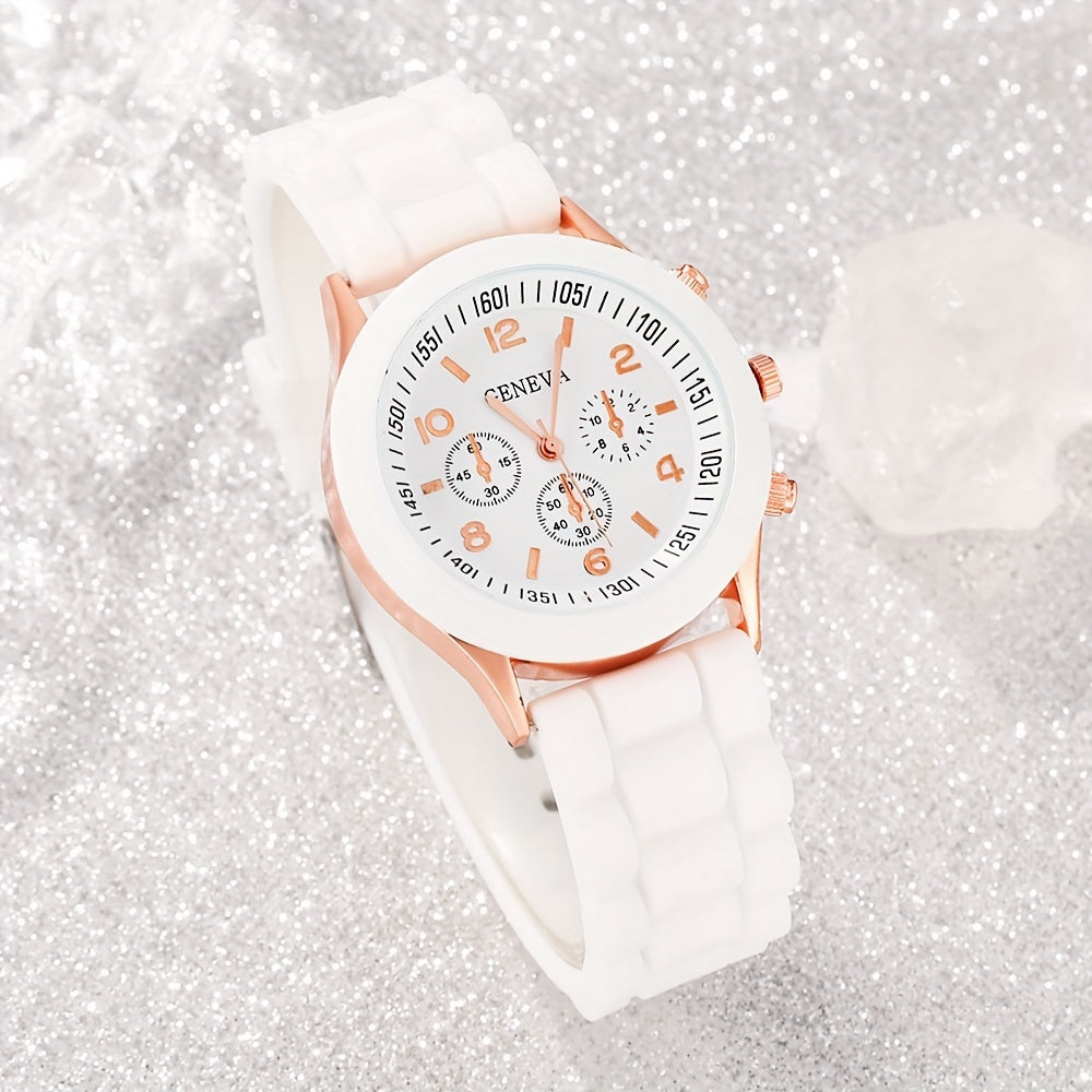 5pcs Set Women's Quartz Watch & Bracelet