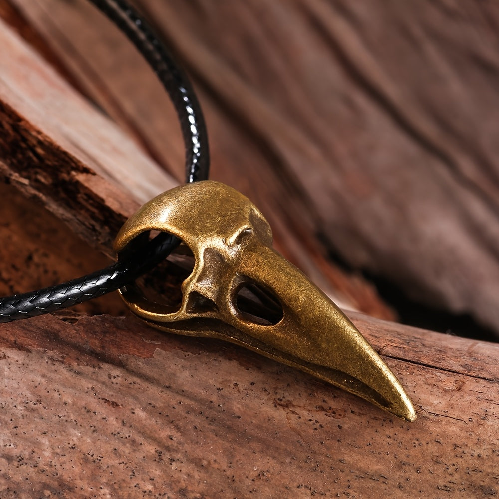 Medieval Raven Head Necklace