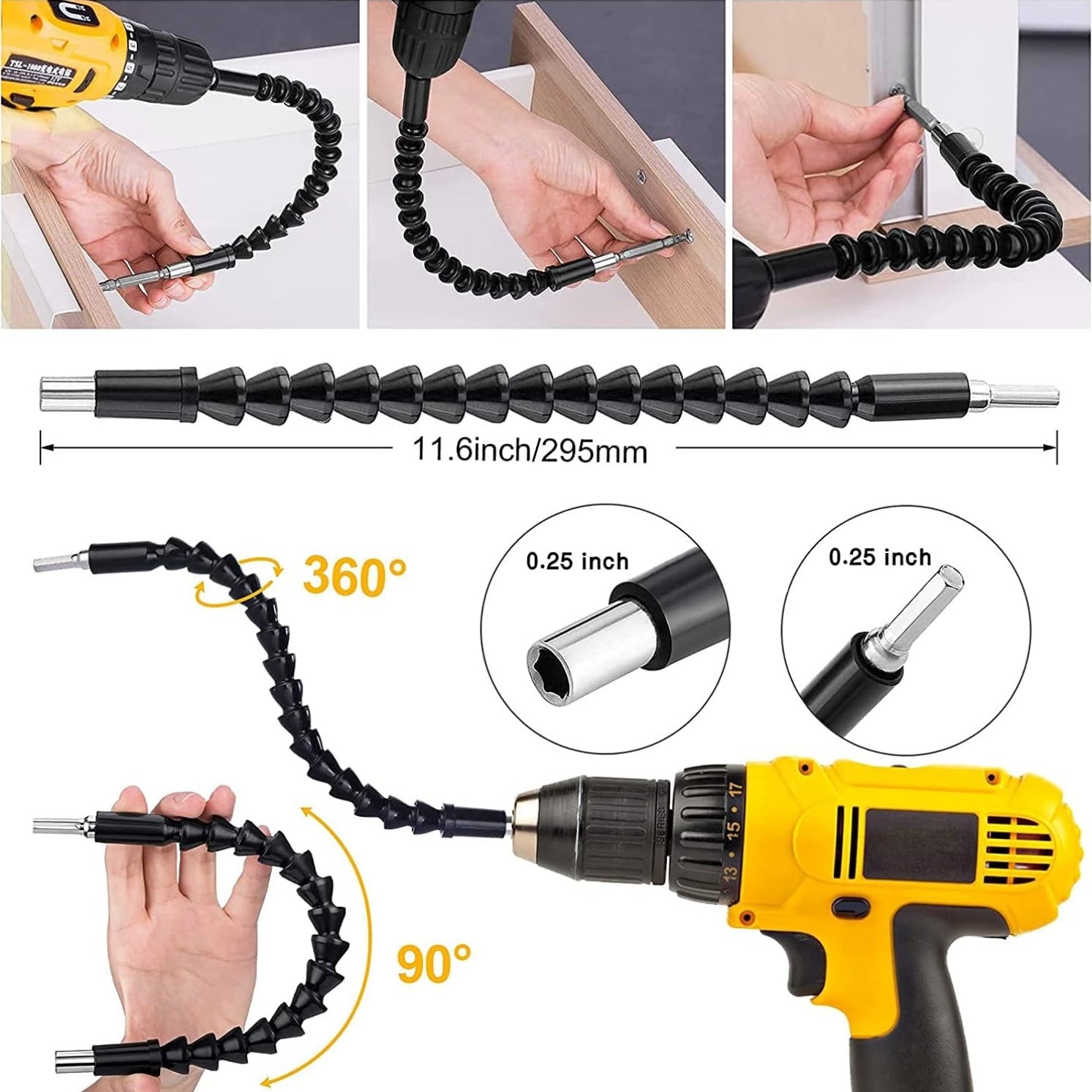 15pcs Flexible Drill Bit Extension