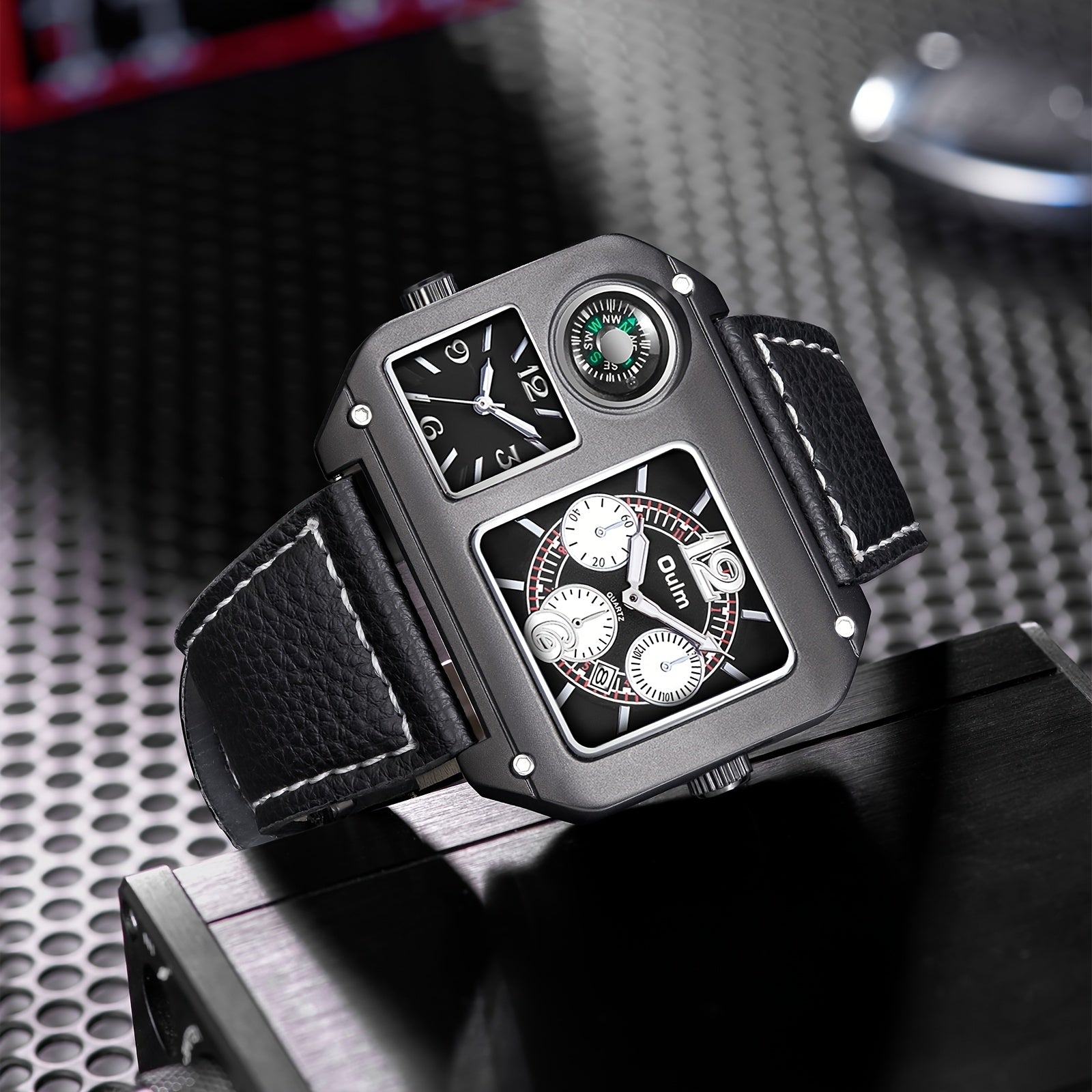 Oulm  Dual Time Zone Sports Watch