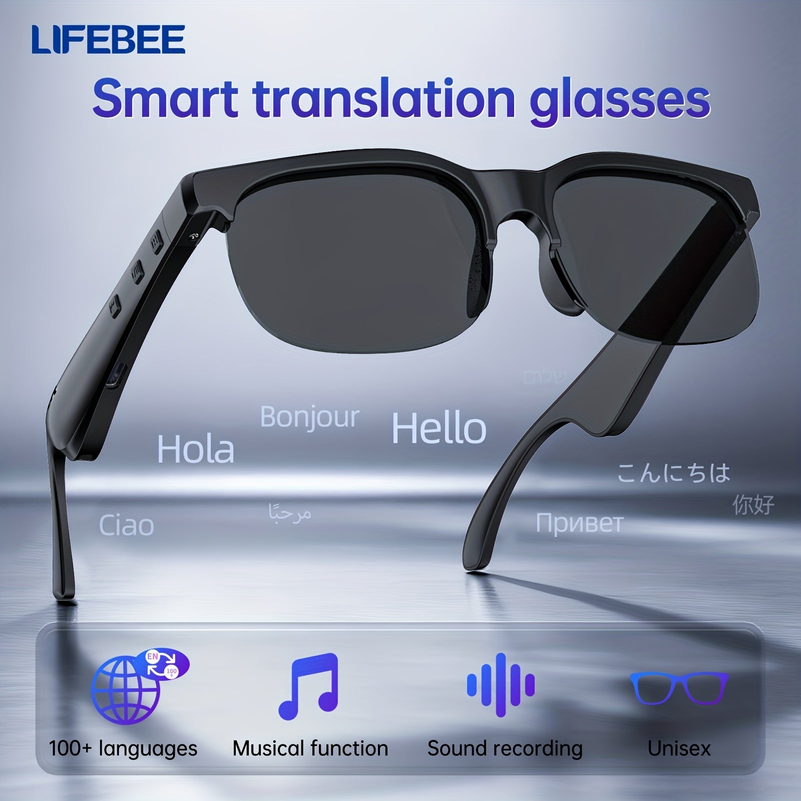 LIFEBEE Smart Glasses 144 Languages AI Glasses
