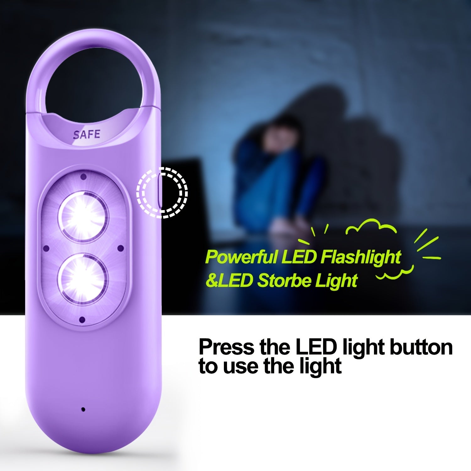 Rechargeable safety Keychain Alarm for Women