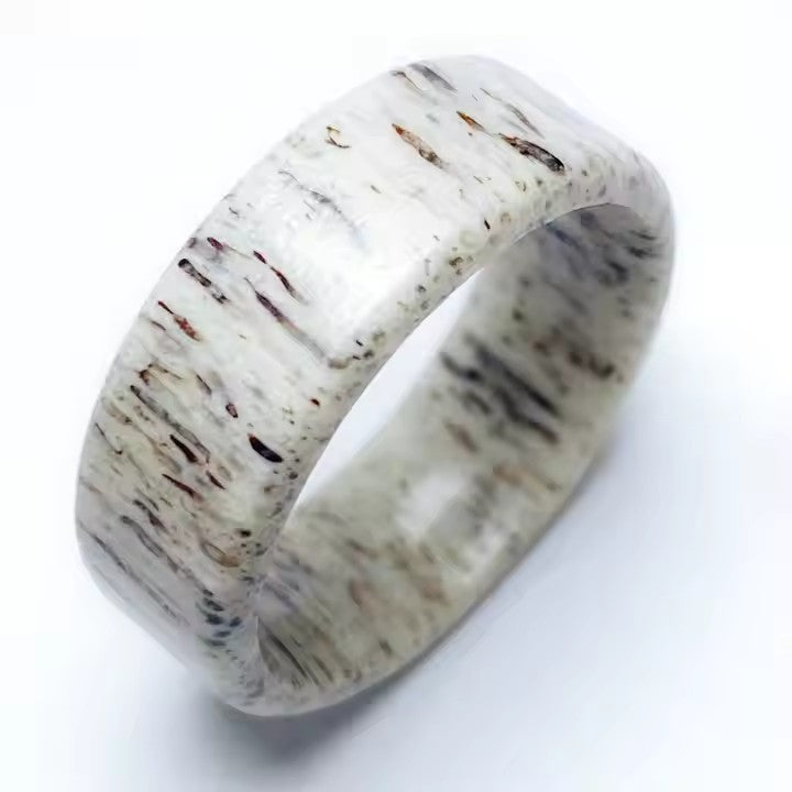 Genuine Deer Antler Geometric Ring