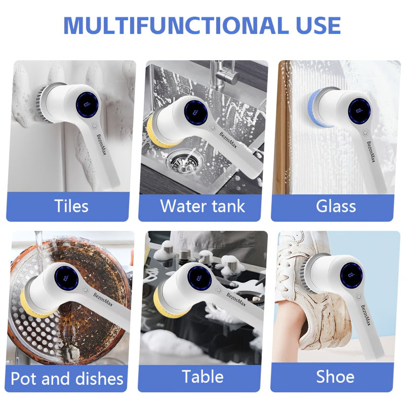 Cordless Handheld Electric Cleaning Brush Kit
