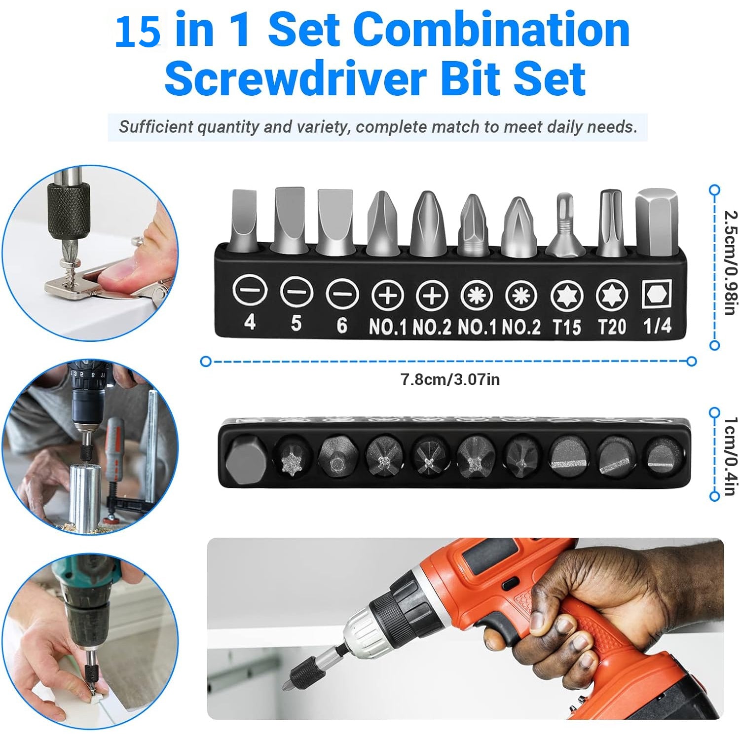 15pcs Flexible Drill Bit Extension