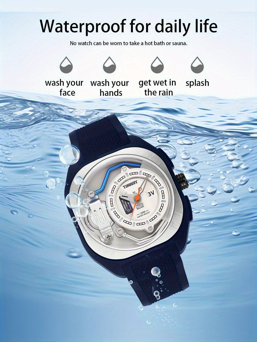 3ATM And Glowing Hands sports watch