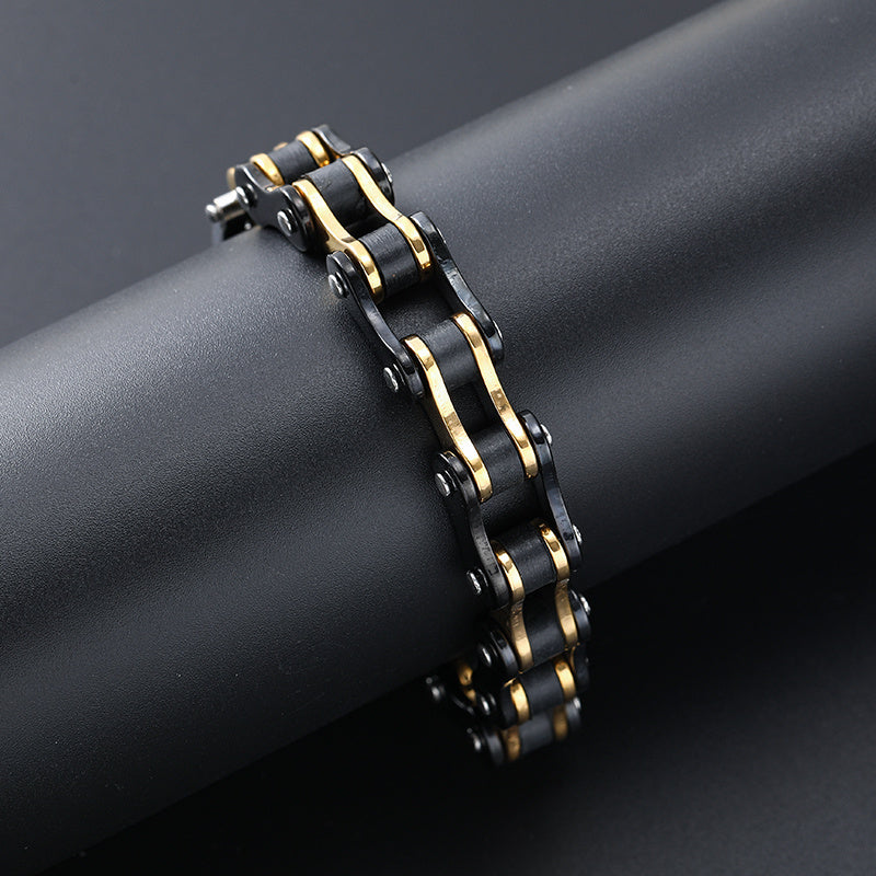 Two Tone Biker Chain Bracelet