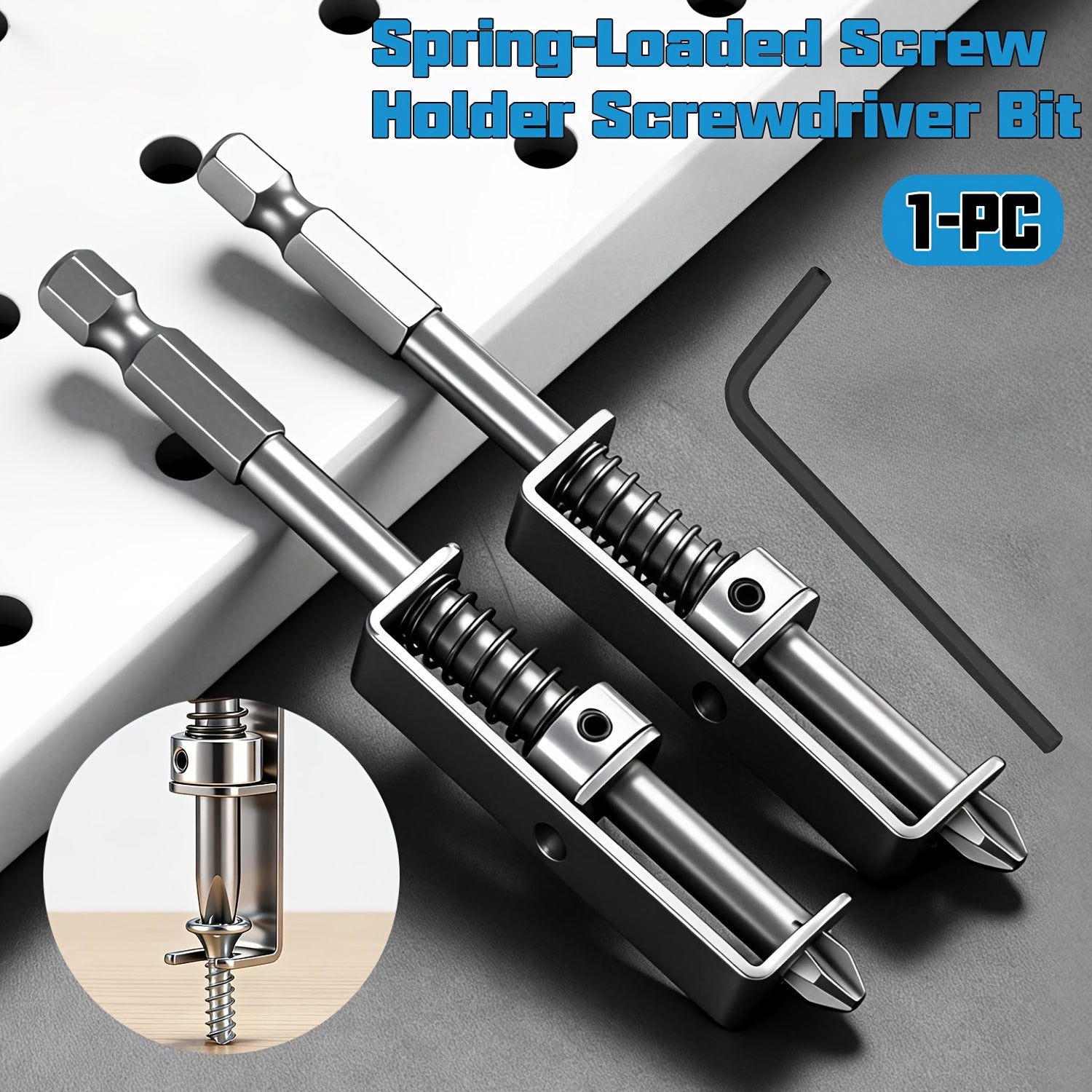 Spring-Loaded Screw Holder Screwdriver Bit