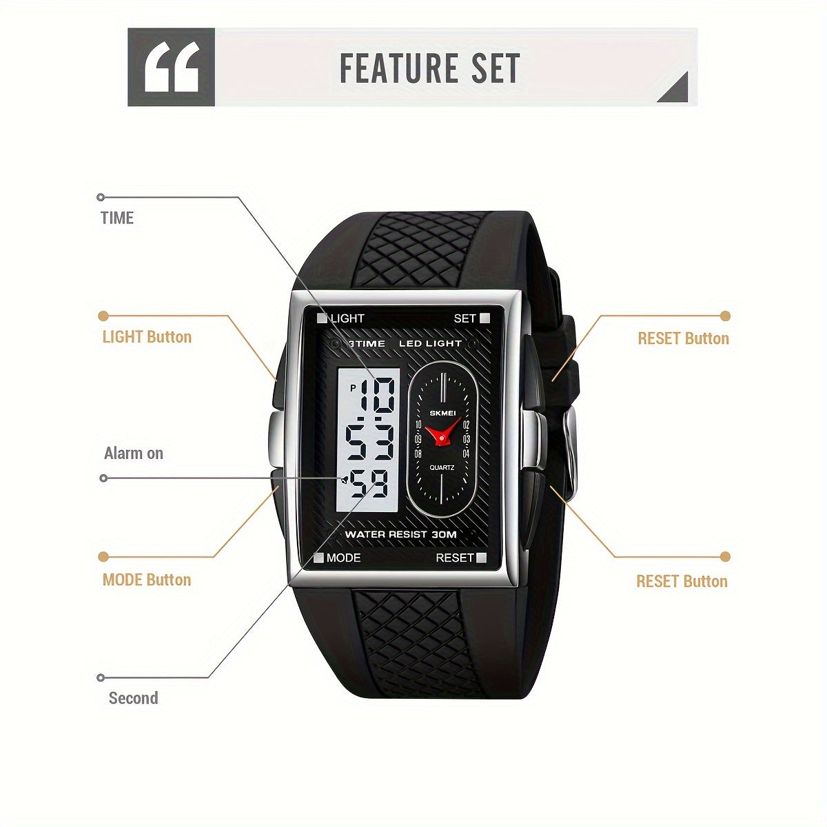 SKMEI Digital Display Tape Electronic Watch