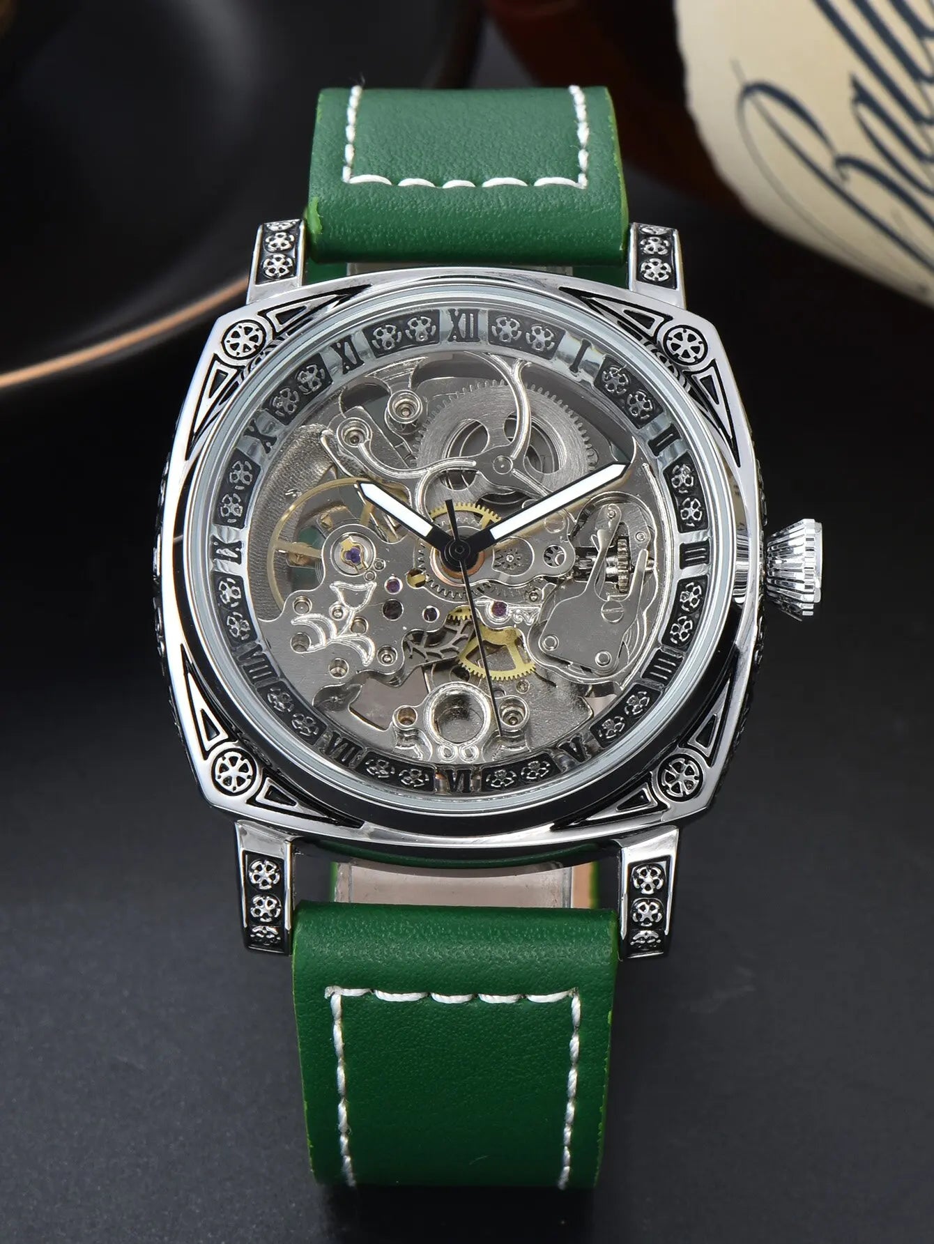 automatic retro mechanical skeleton watches