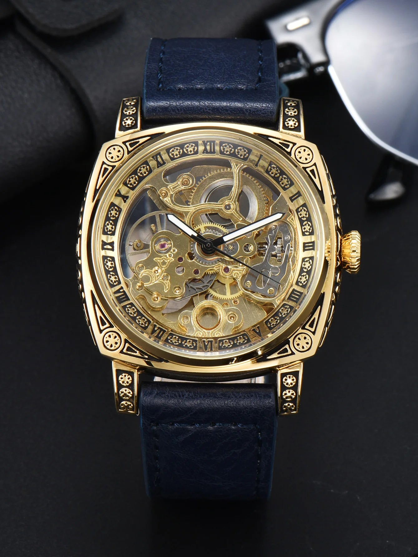 automatic retro mechanical skeleton watches