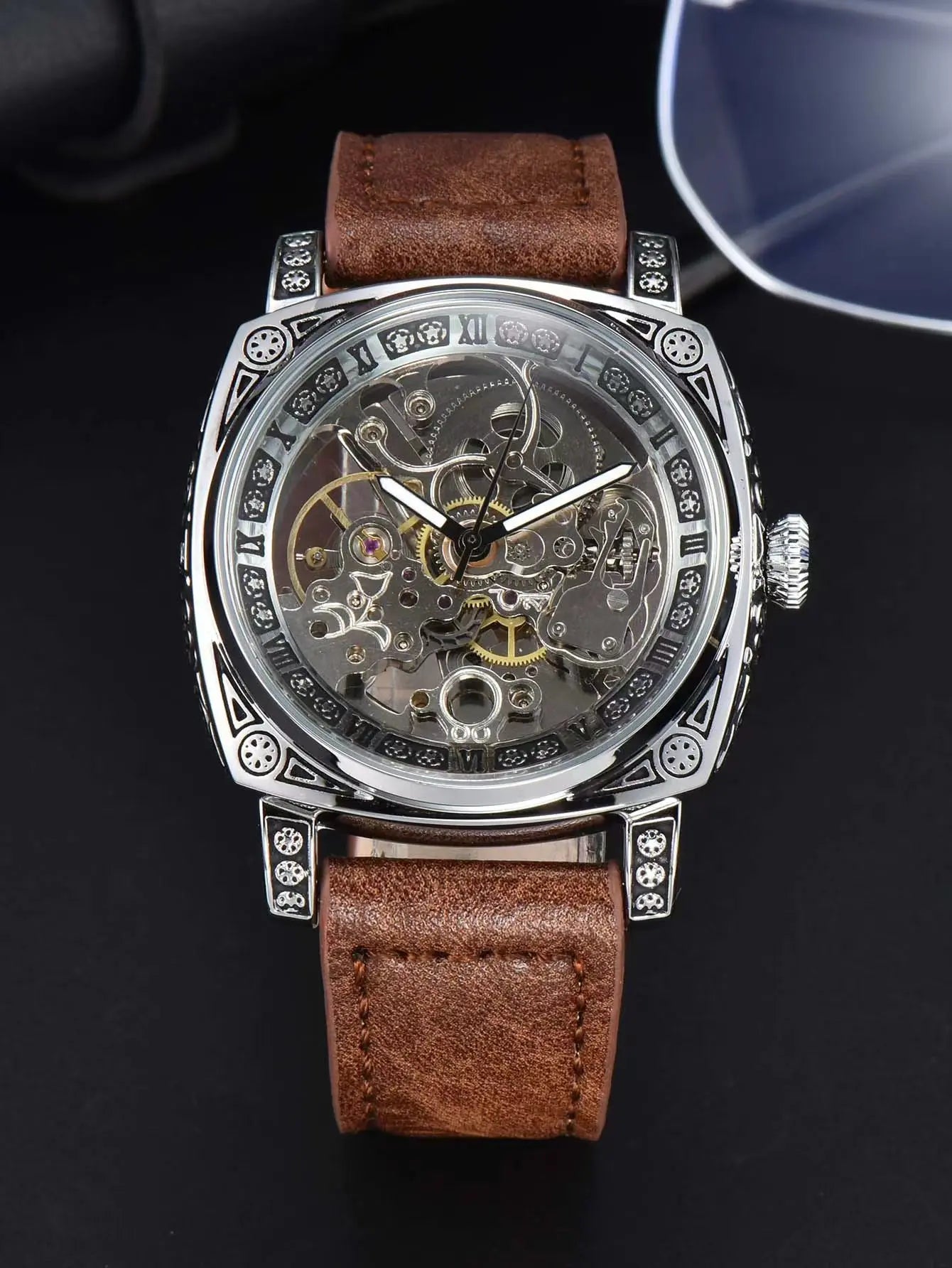 automatic retro mechanical skeleton watches