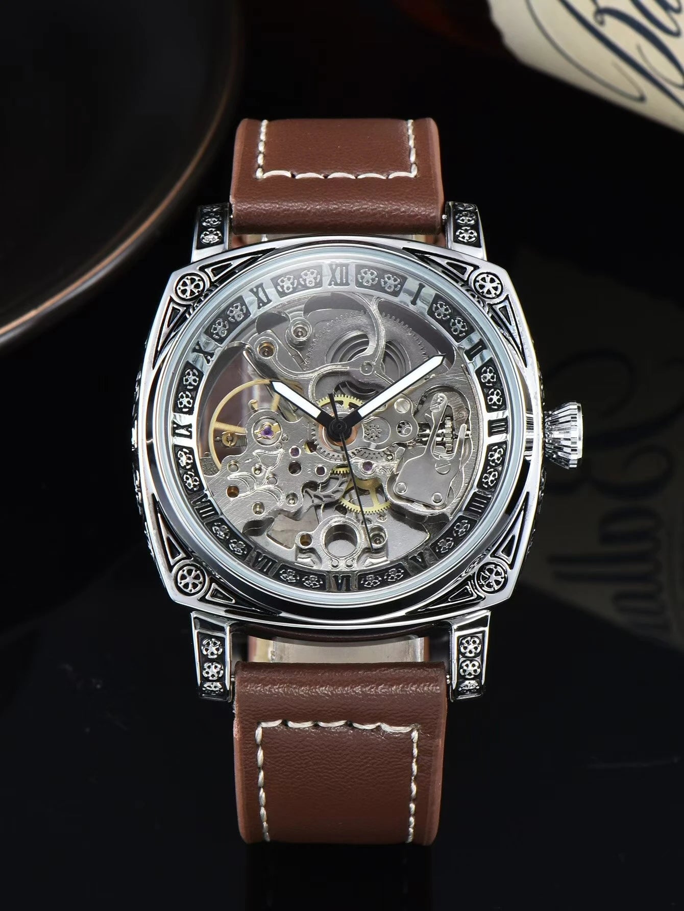 automatic retro mechanical skeleton watches