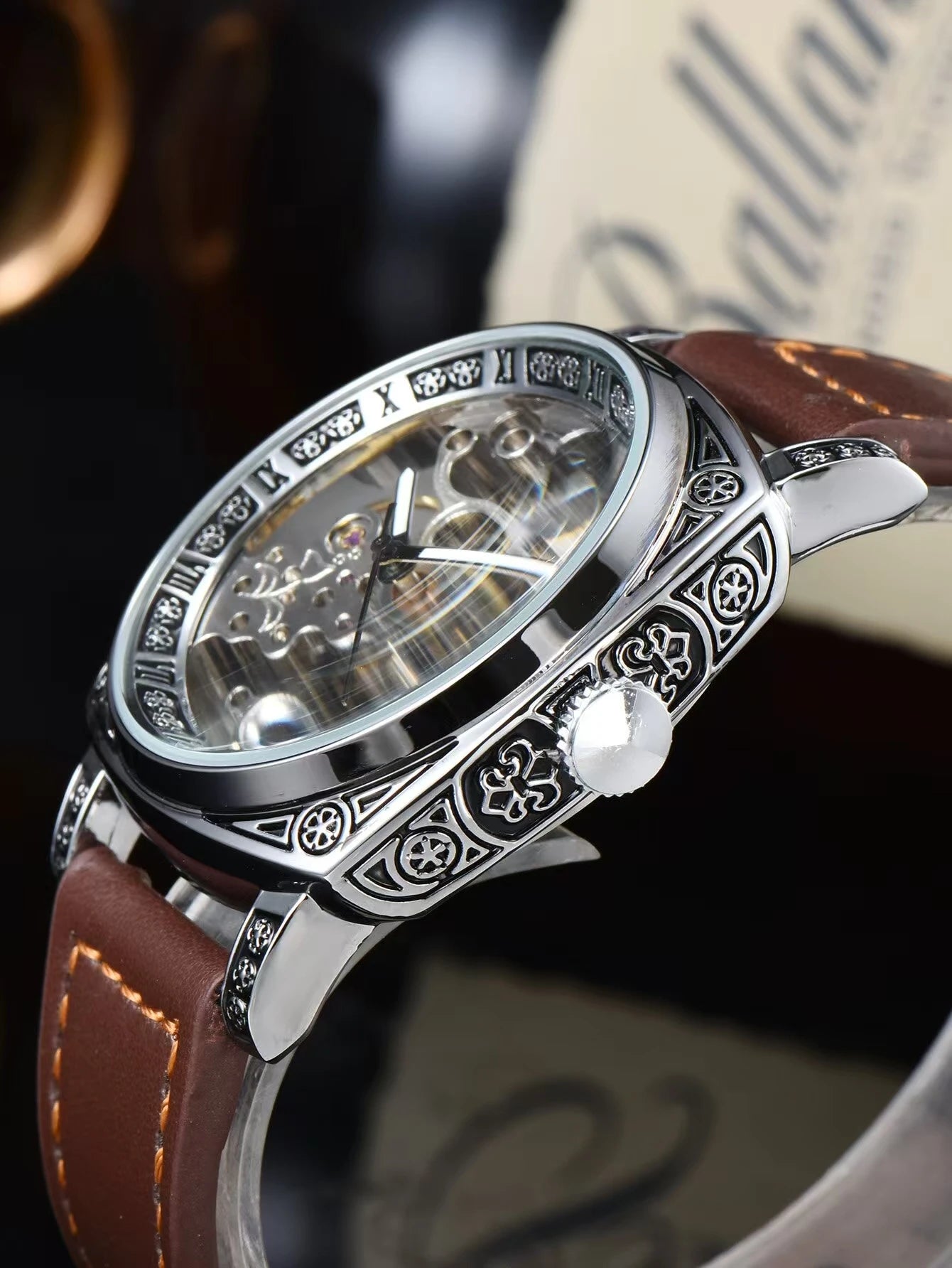 automatic retro mechanical skeleton watches
