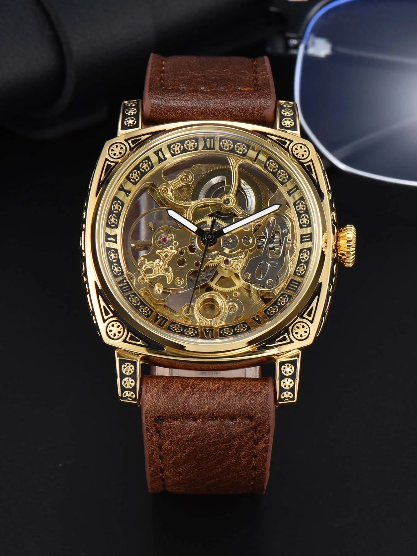 automatic retro mechanical skeleton watches