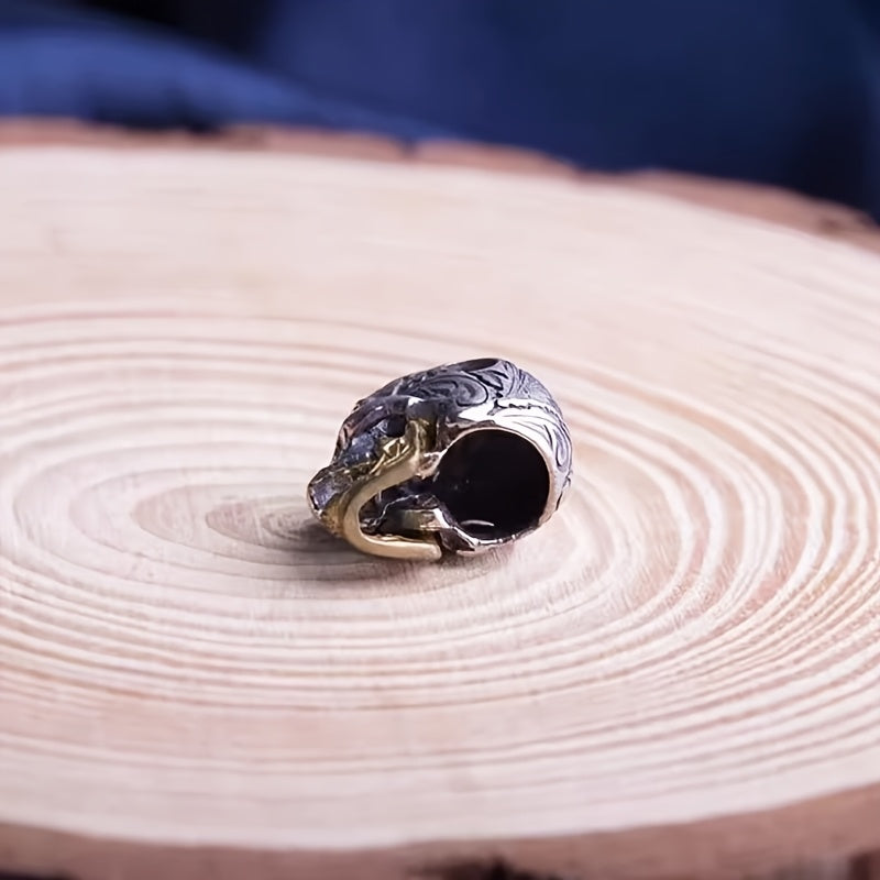 Vintage Double-Handed Skull Bead Pendant