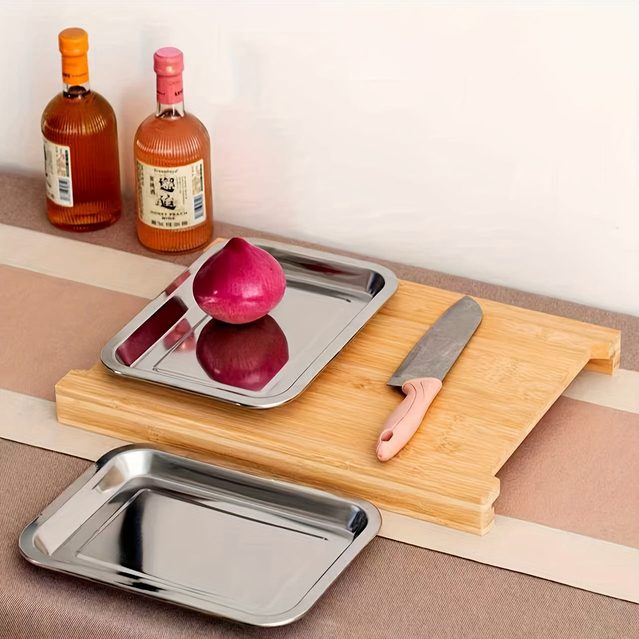 Bamboo Cutting Boards with Pull-Out Drawers