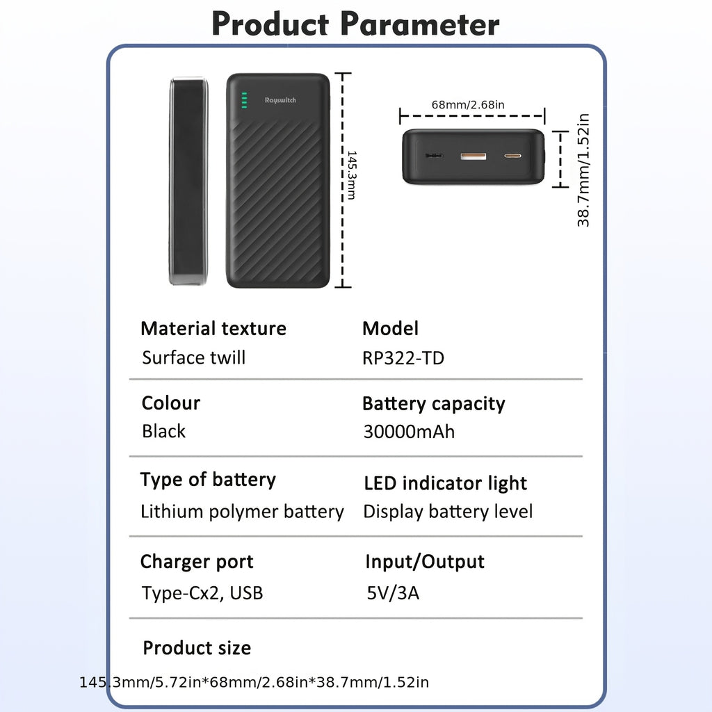 Rayswitch 30000mAh Power bank