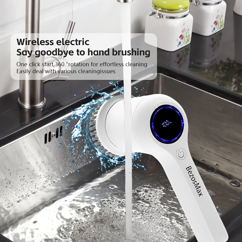 Cordless Handheld Electric Cleaning Brush Kit