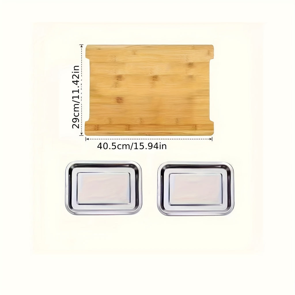 Bamboo Cutting Boards with Pull-Out Drawers