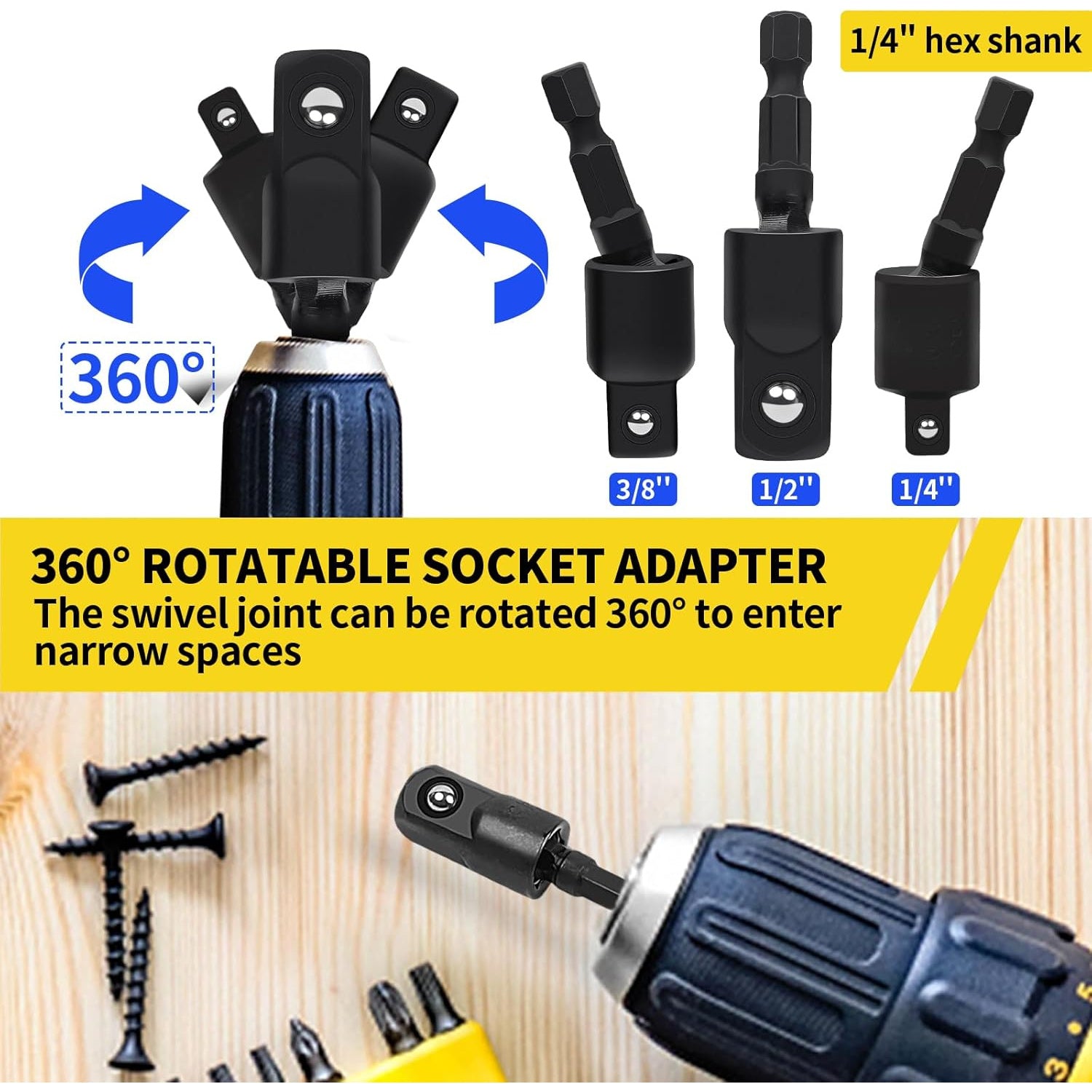 15pcs Flexible Drill Bit Extension