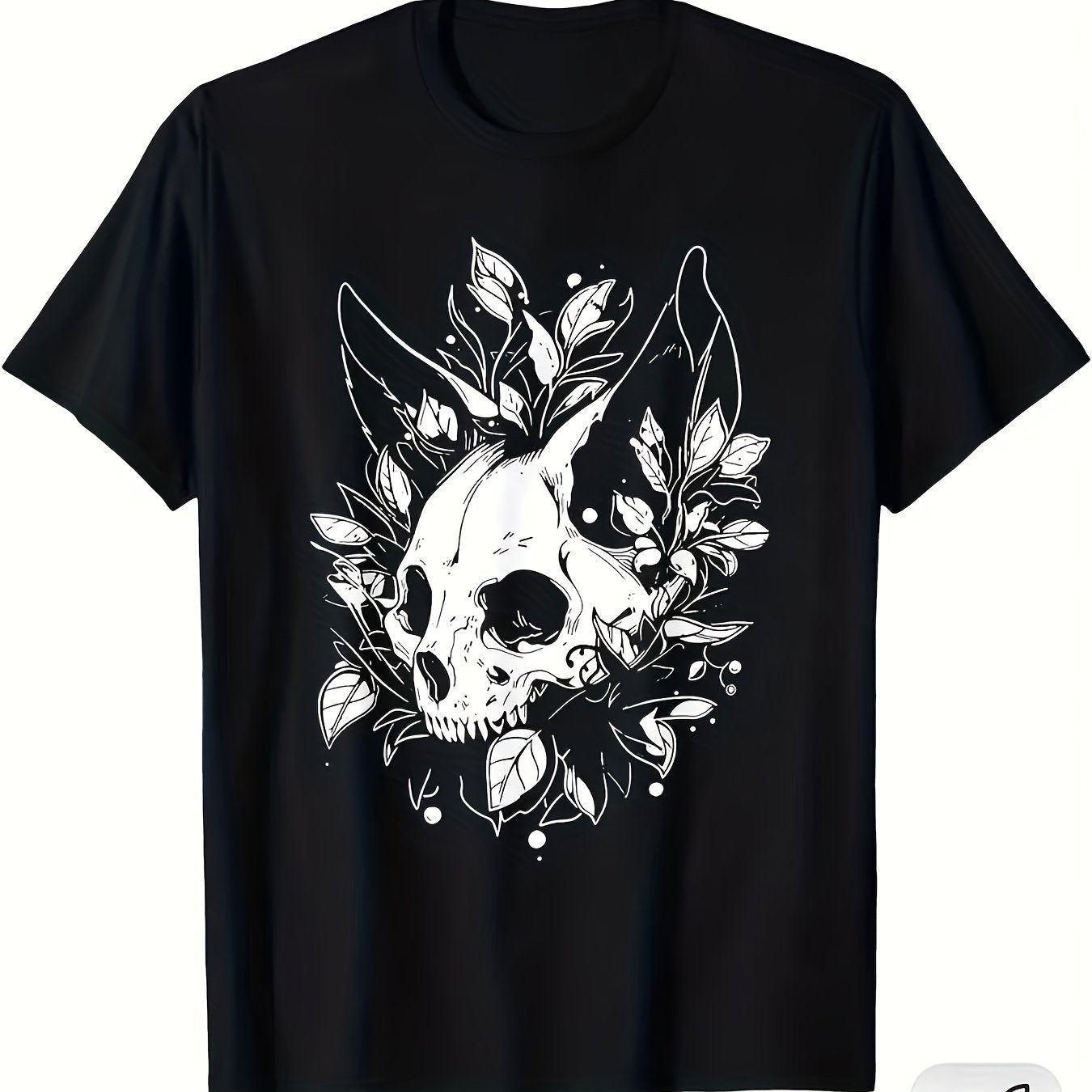 Gothic T-Shirt with Skull & Cat